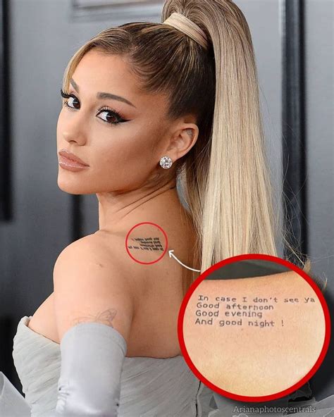 ariana grande shoulder tattoo.